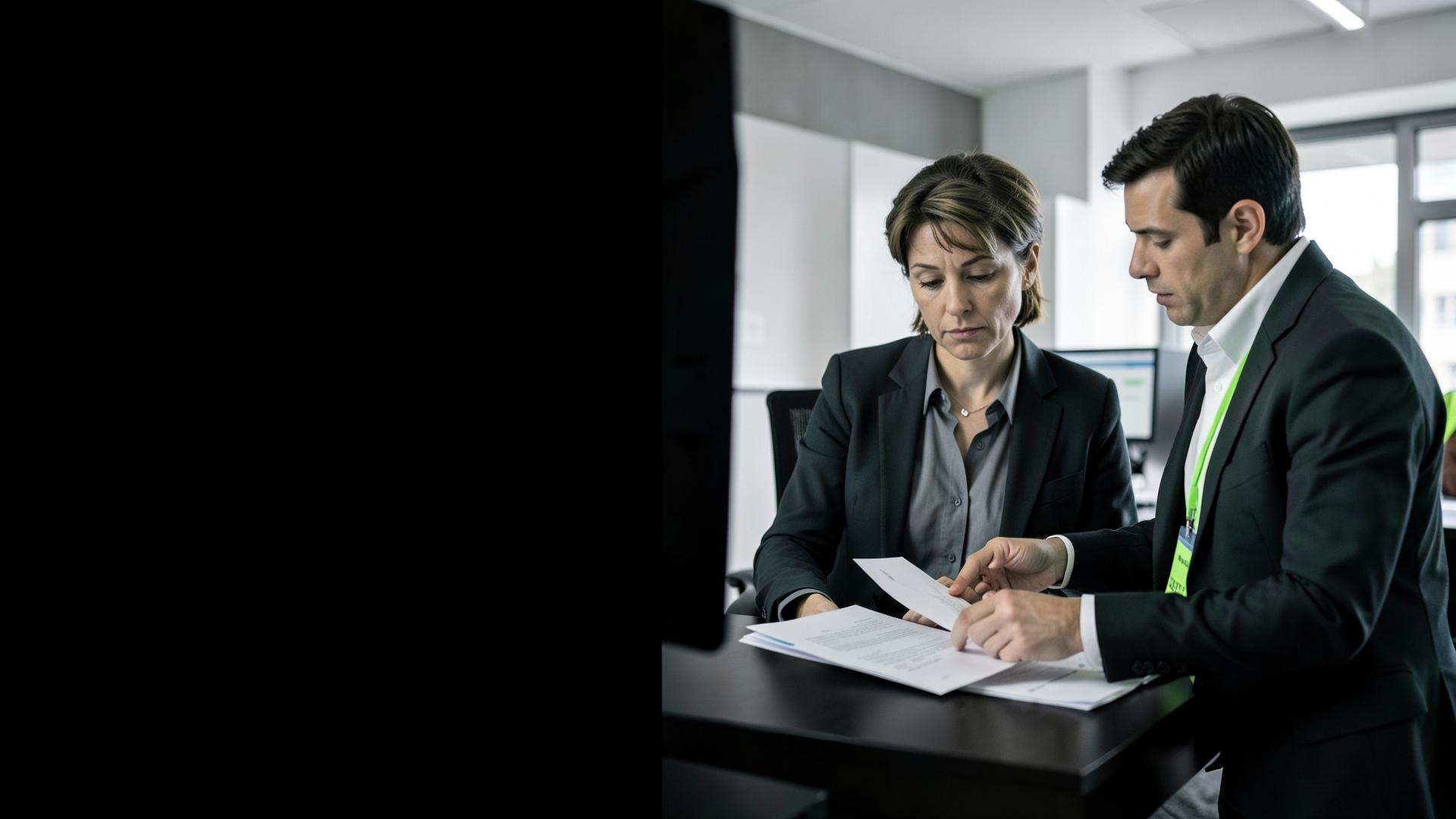 Colleagues assessing a suspicious workplace message